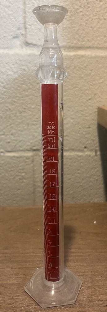 Pyrex USA 25ml Graduated Cylinder TC 20 C Jointed