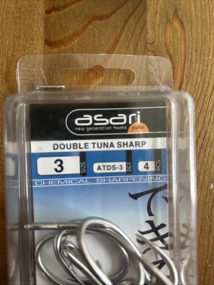Asari Double Tuna Sharp Hooks TDS- 3 4 Pcs