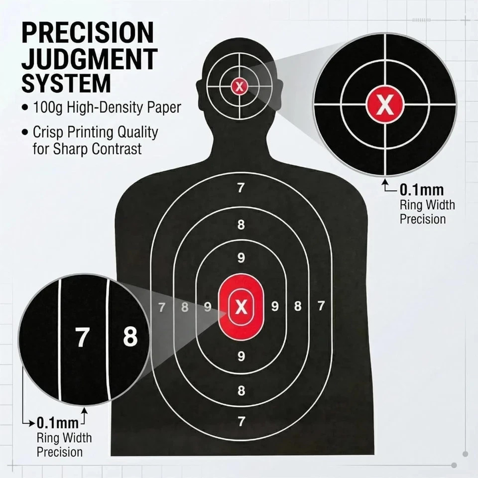 Shooting Target, Targets for Pistol Shooting Targets for the Range, 14x22, 50pk