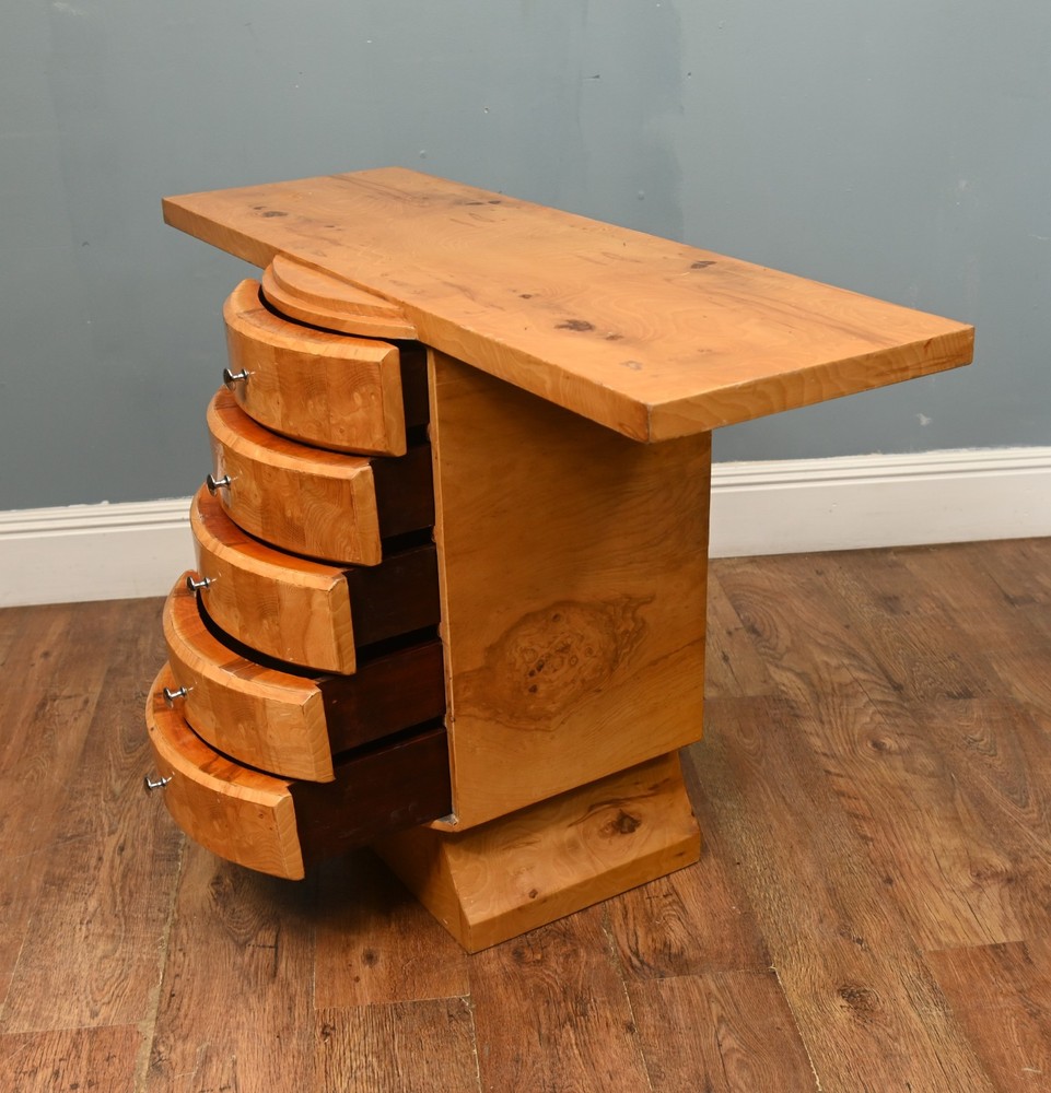 Art Deco Console Table Chest Blonde Maple Roaring Twenties