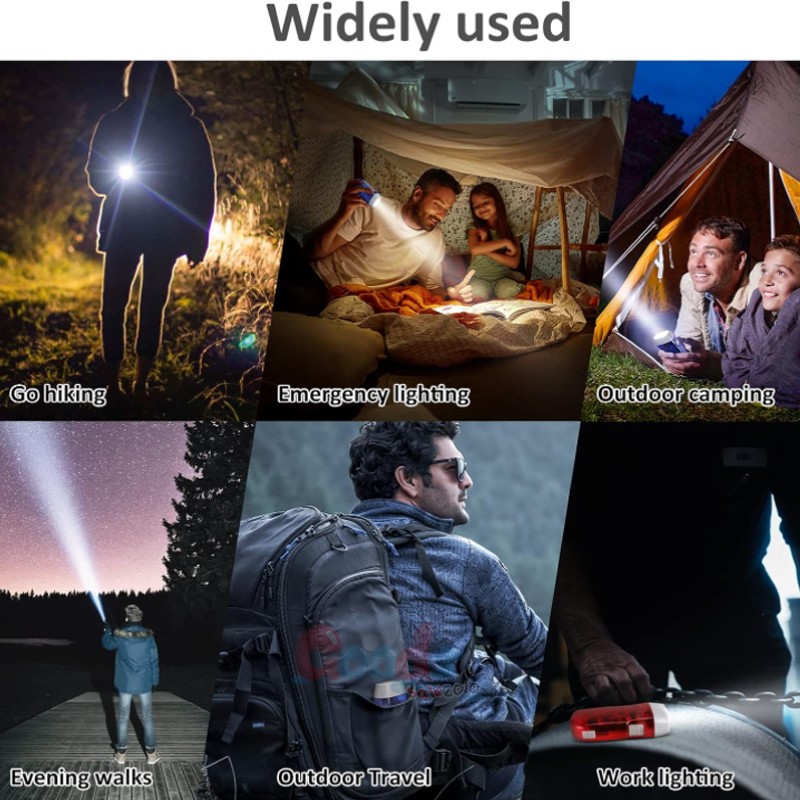 4PCS Hand Press Crank Flashlight Squeeze Powered No Battery LED Light Emergency