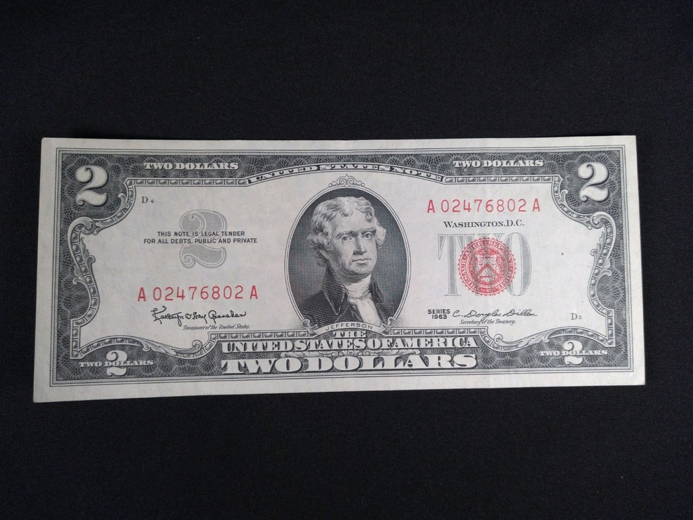 1963 Two Dollar Bill Red Seal