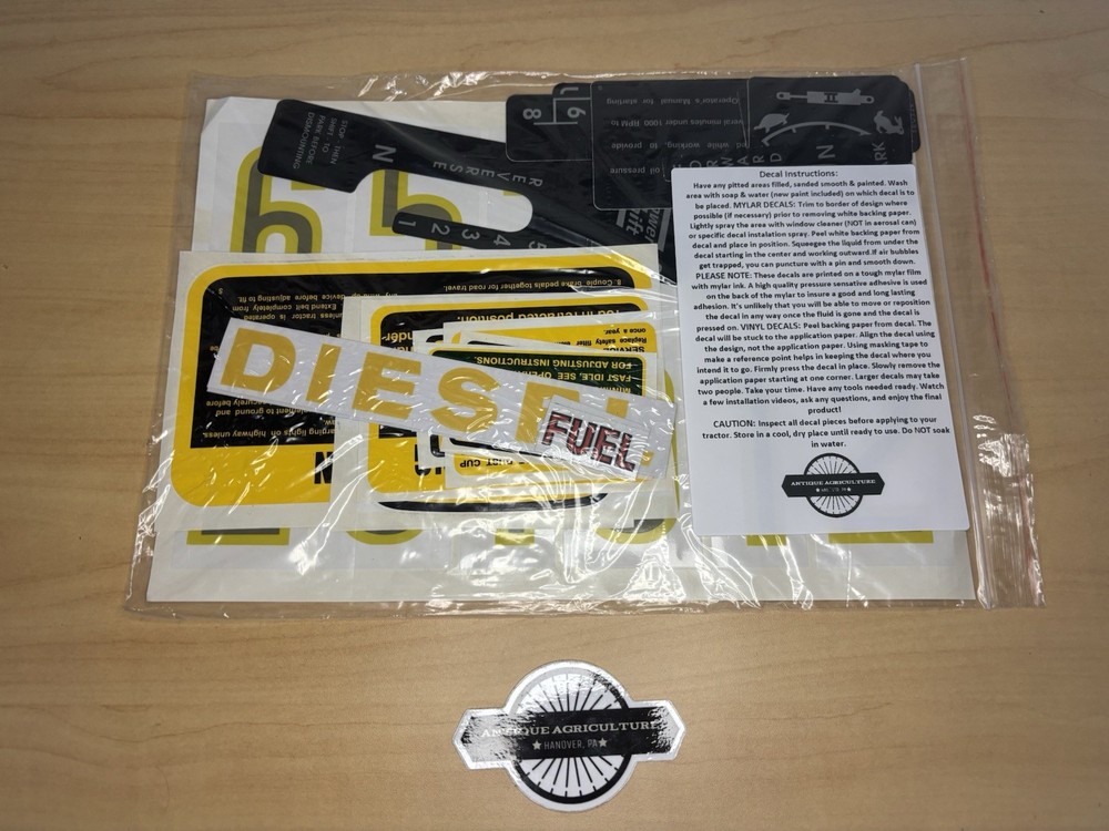 John Deere Complete Decal Set - Gas / Diesel, Syncro-Range or Powershift
