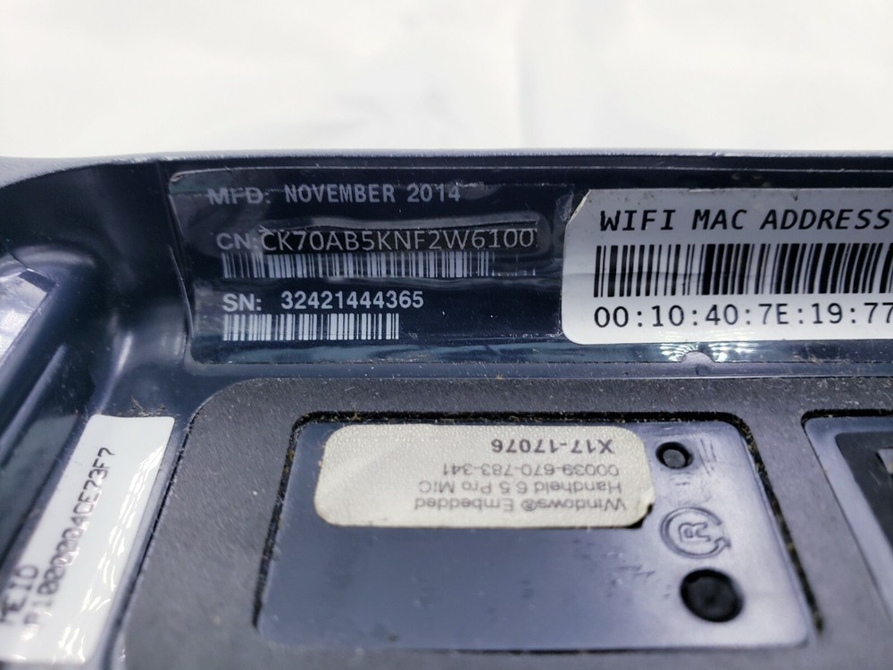 Intermec CK70 CK70AB5KNF2W6100 Windows Mobile 2D Imager Barcode Scanner