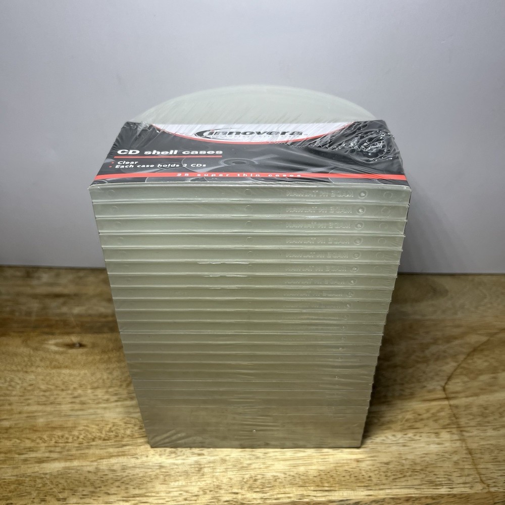 CD Shell Case, 25 Super Thin Clear Cases, Innovera Technology 2 CD DVD Per Case