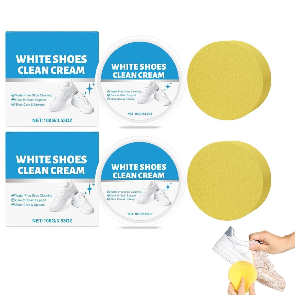 UUZO White Shoe Cleaner Cream, No-Wash Solid Cleaning Paste One Size,