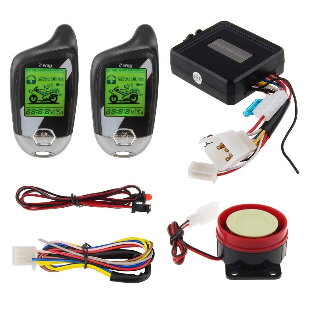 EASYGUARD EM211 2 Way Motorcycle Alarm System with Remote Start Starter...
