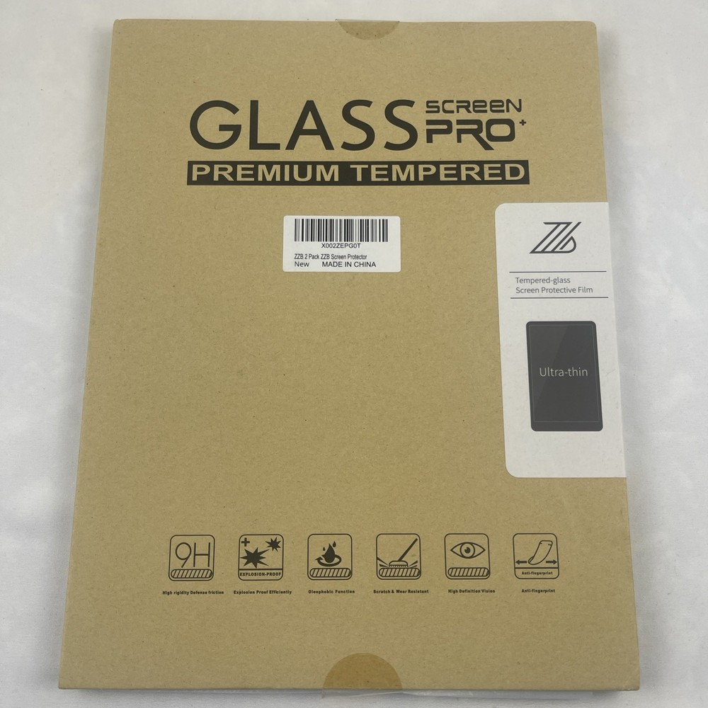 ZZB Tempered Glass Screen Protector (2 Pack) Brand New Ultra Thin