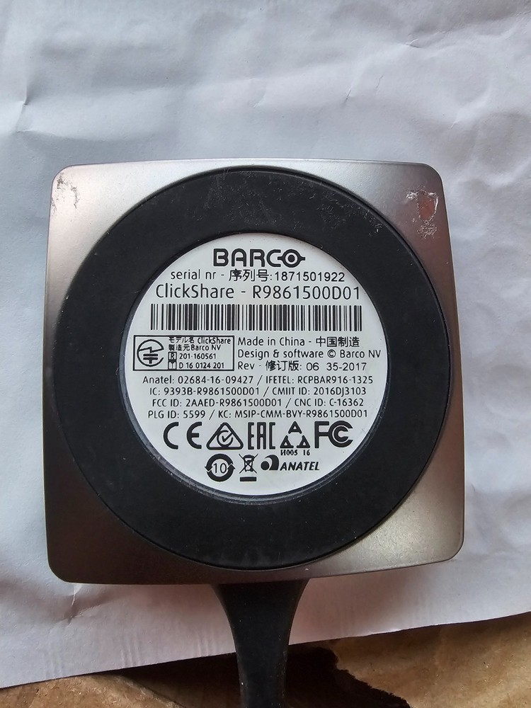 Barco ClickShare Button Switch R9861500D01 USB For Wireless Presentation Genuine