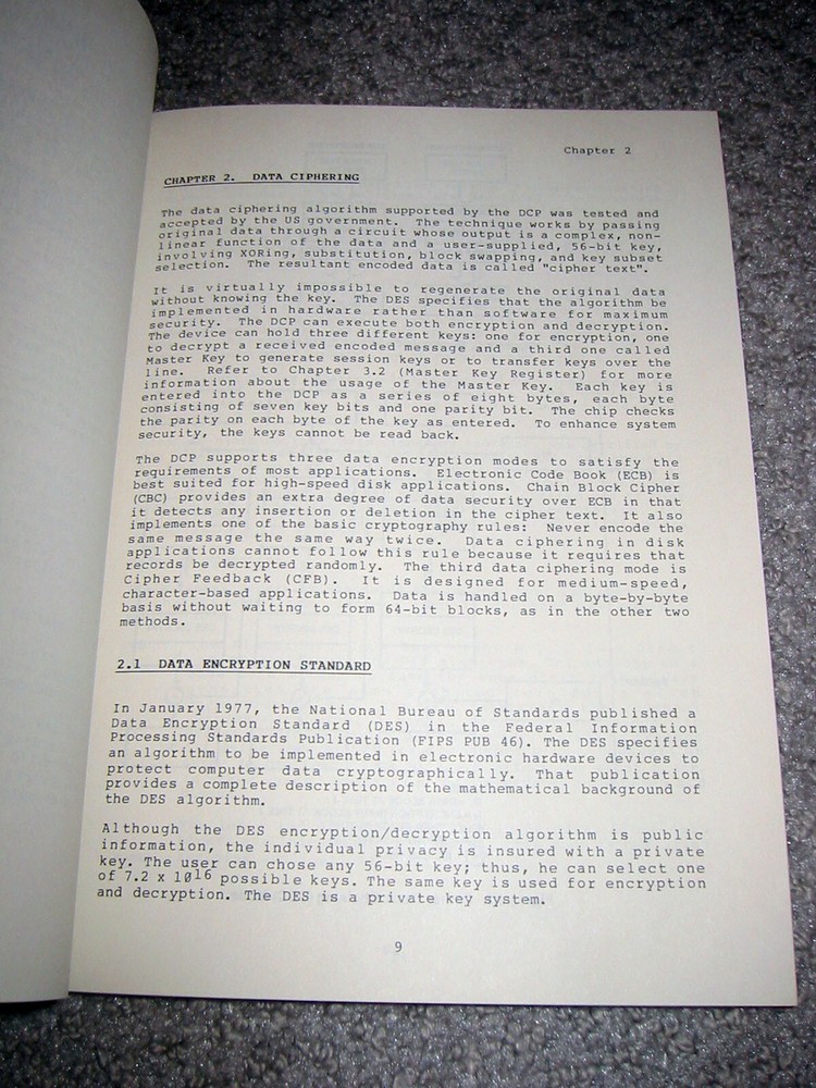 AMD Data Ciphering Processors Manual - Am9518, Am9568, and AmZ8068 DES Encrypt