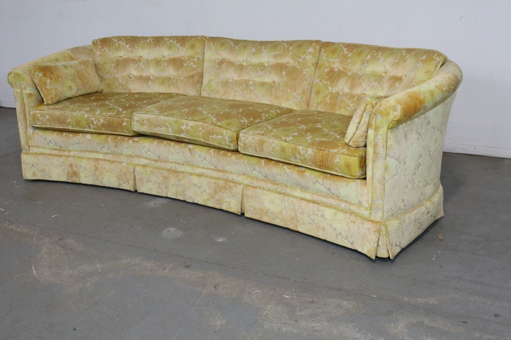 Mid-Century Modern Velvet Concave Front 92" Sofa