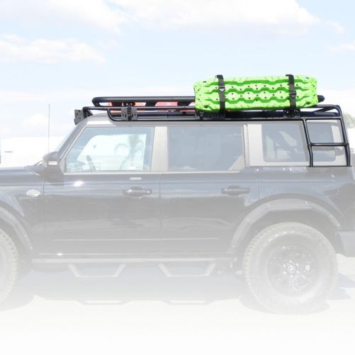 King 4WD 17040101 Overland Rack System With Integrated Step & Light Bar Mount