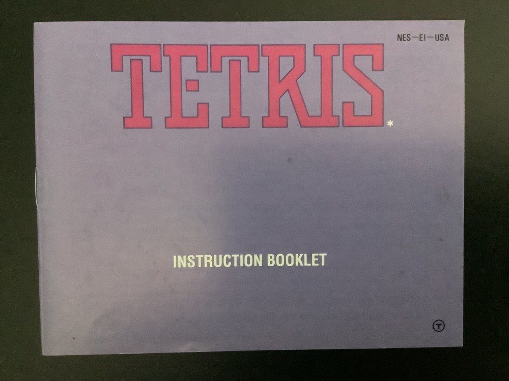 Tetris NES Nintendo Instruction Manual Only