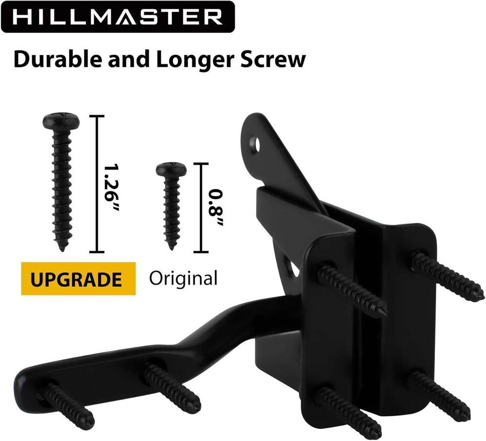 4.7in Heavy Duty Gravity Self-Locking Gate Latch with Easy Installation - Black
