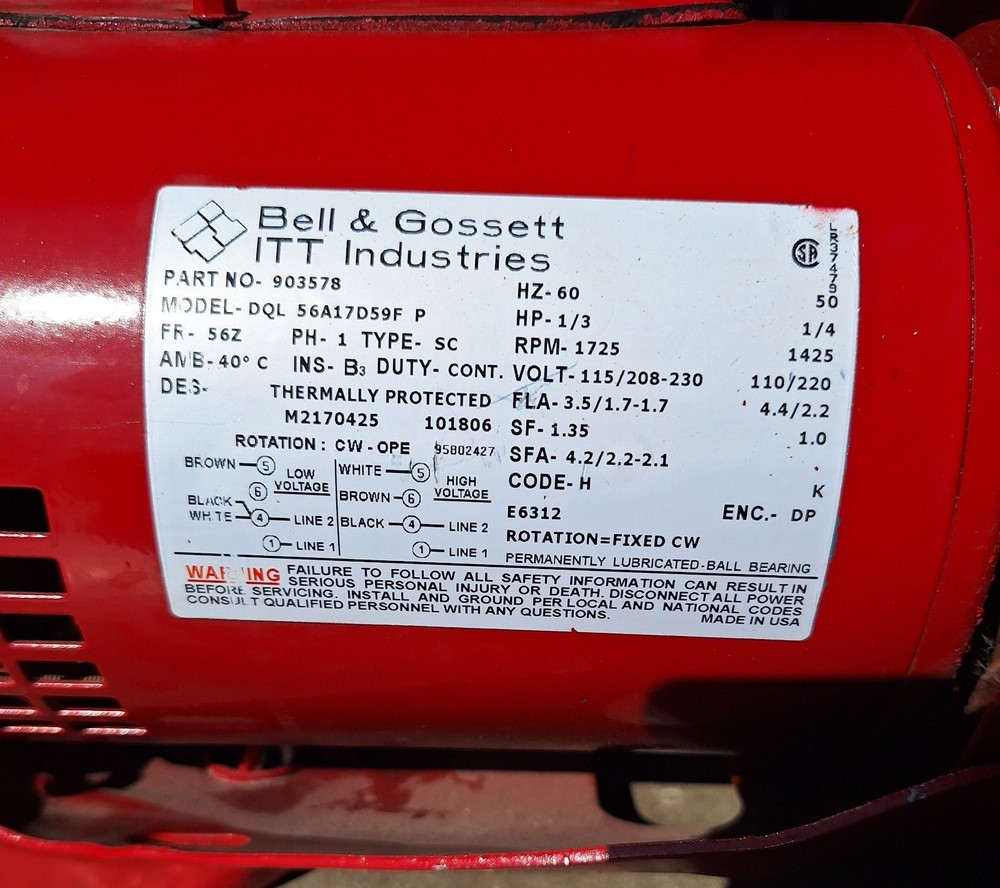 Bell & Gossett Circulating Pump 604S C81