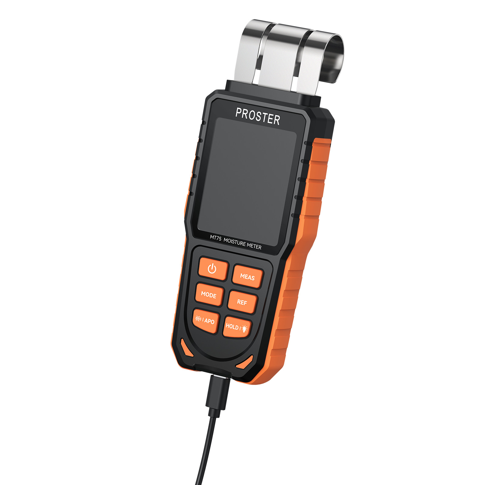 Proster Pinless Moisture Meter Wall Firewood Masonry Concrete 5Modes Damp Tester