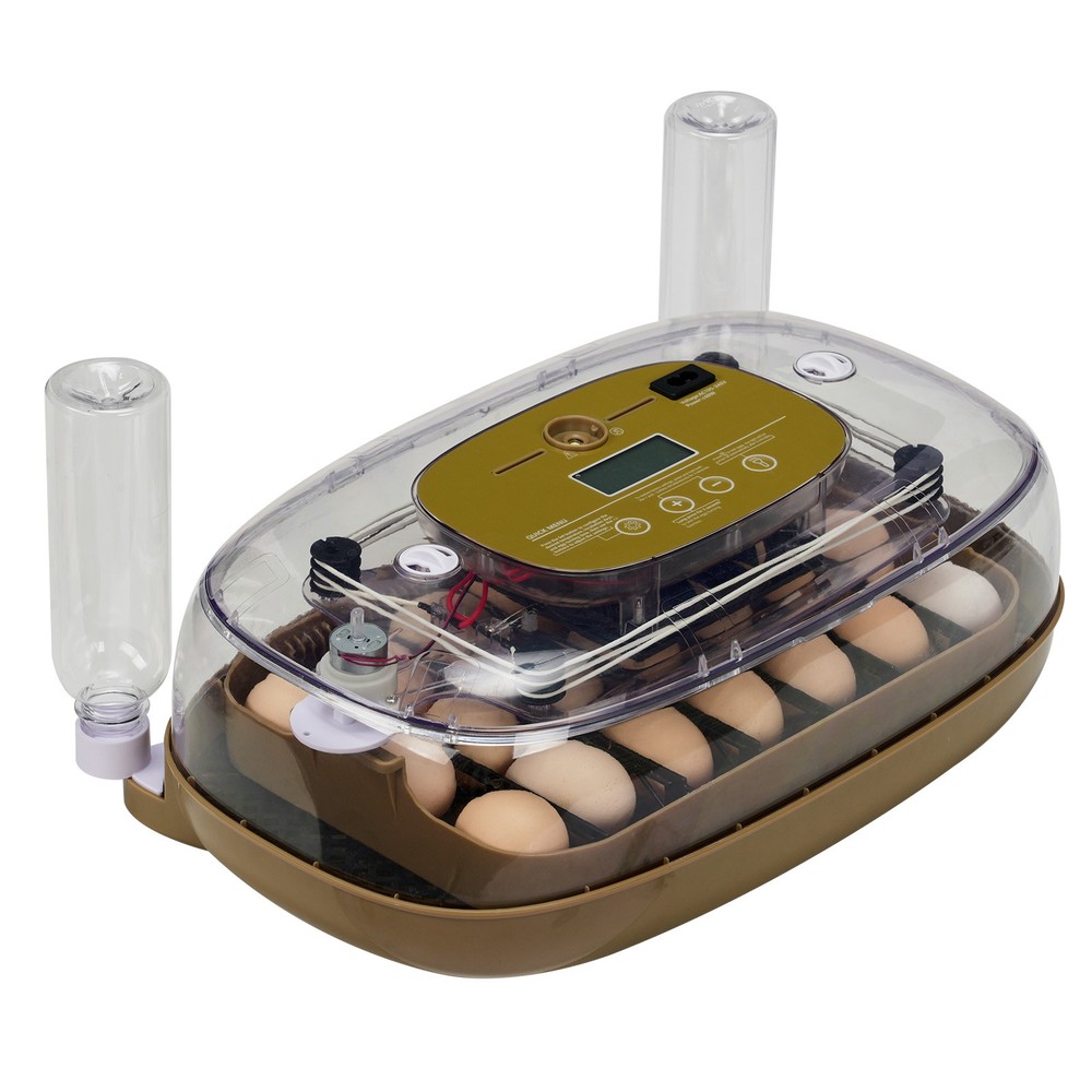 24 Egg Incubator Automatic Egg Turning LED Candler Temperature Humidity Control