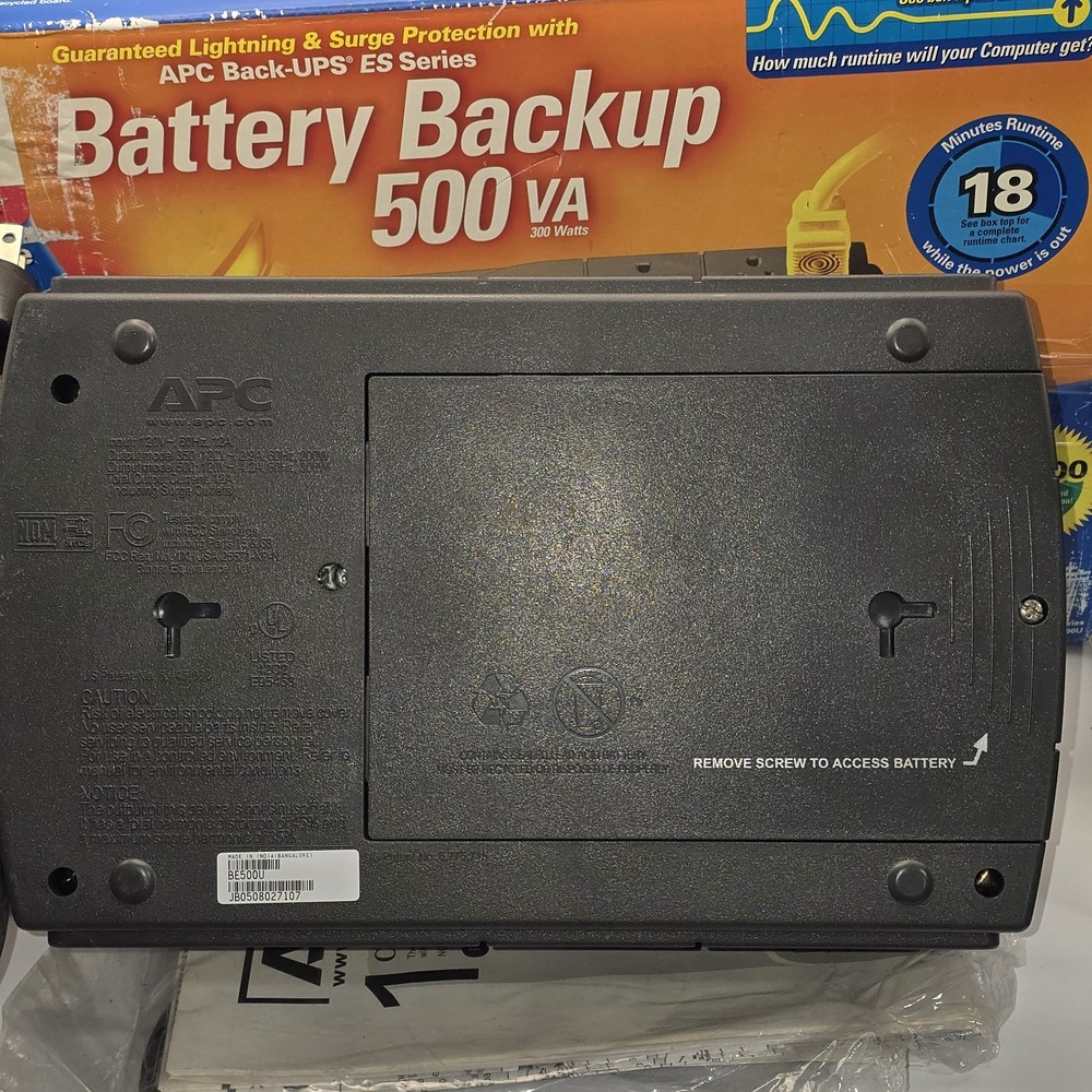 APC Back-UPS ES: 120V BE500U, With Battery *READ*