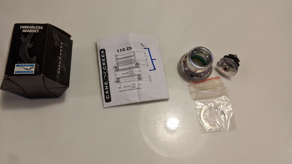Cane Creek 110 ZS Zero Stack, upper assembly 44 , NIB, silver 1 1/8" threadless