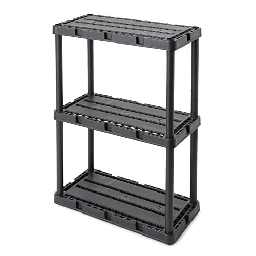 Gracious Living 3 Shelf Knect-A-Shelf Solid Light Duty Storage Unit 12 x 24 x 33