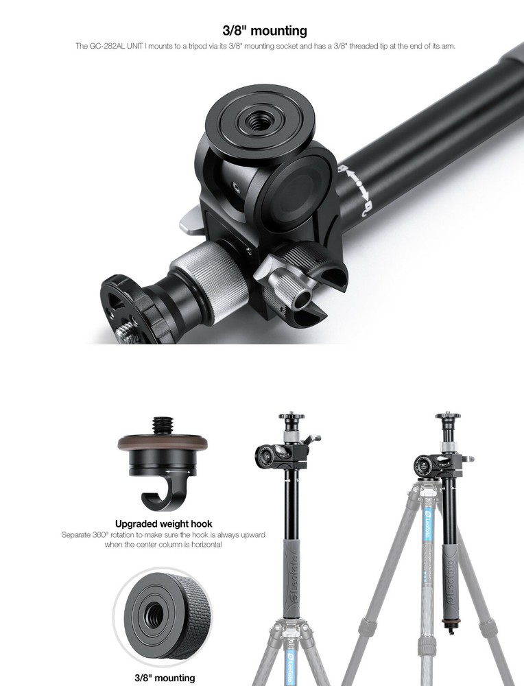 【US Dealer】Leofoto GC-282AL Geared Multi-Function 2 Section Center Column