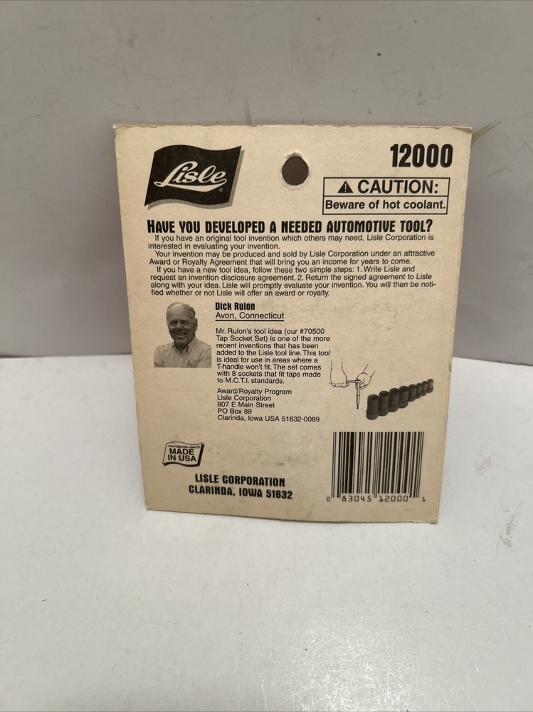 Lisle Tools 12000 Vacuum Switch Socket. New, Free Shipping
