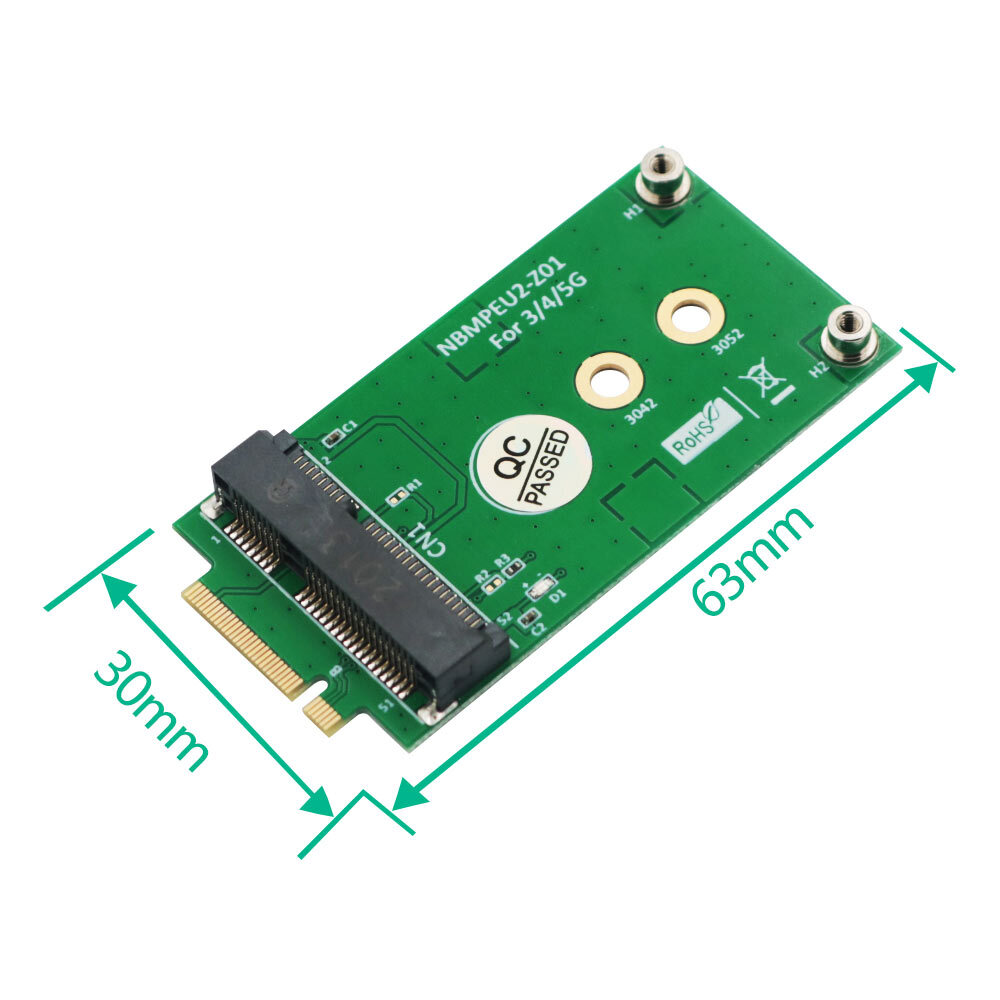 M.2 Key B to Mini PCI-E Adapter for 3G/4G/5G Module