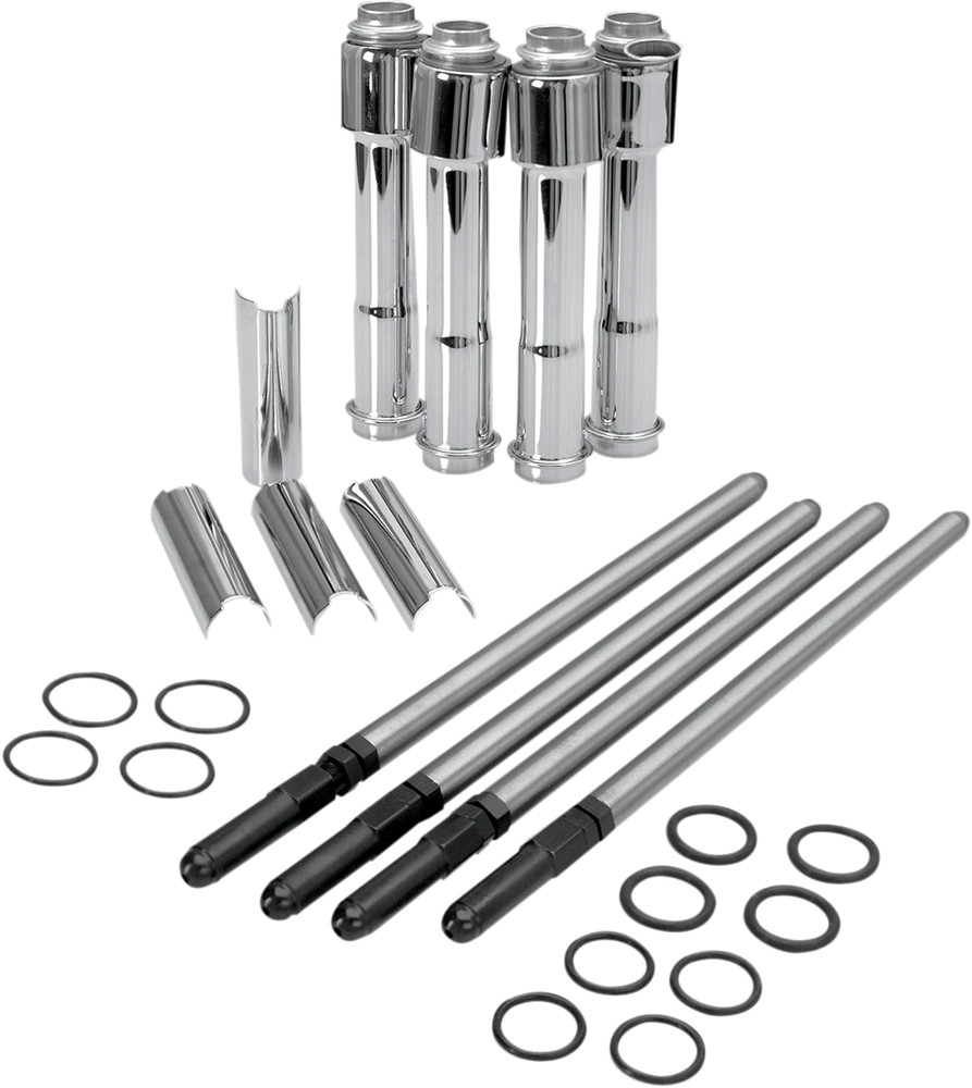 S & S Cycle Adjustable Pushrod Kit with Covers 930-0024