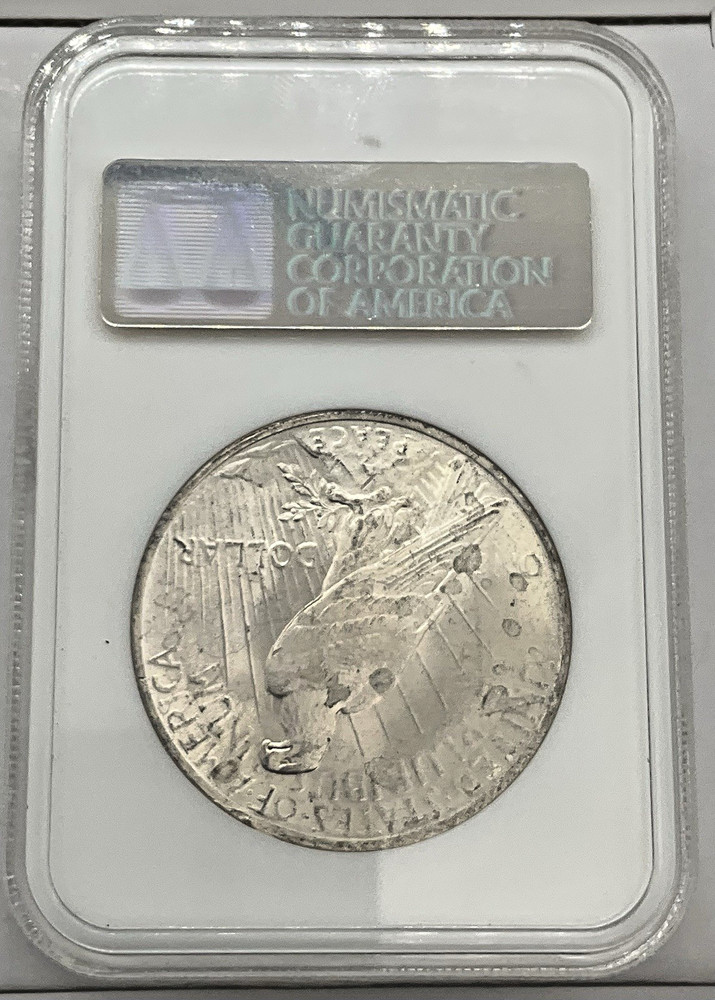 1923 Silver Peace Dollar MS 60 NGC Sample