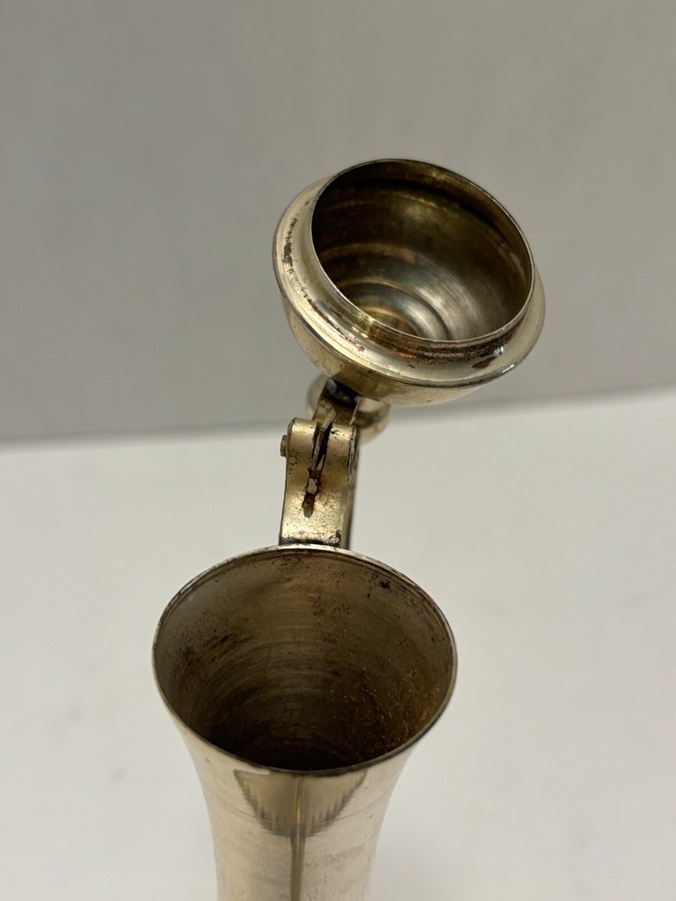 Middle Eastern Style COFFEE POT Silverplate Flower Embossed Band 12oz Vintage