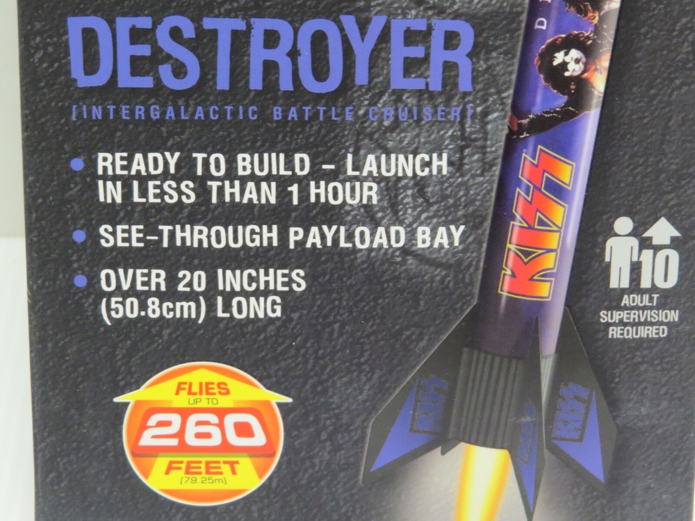 KISS DESTROYER FLYING MODEL ROCKET KIT UNUSED IN BOX 2012