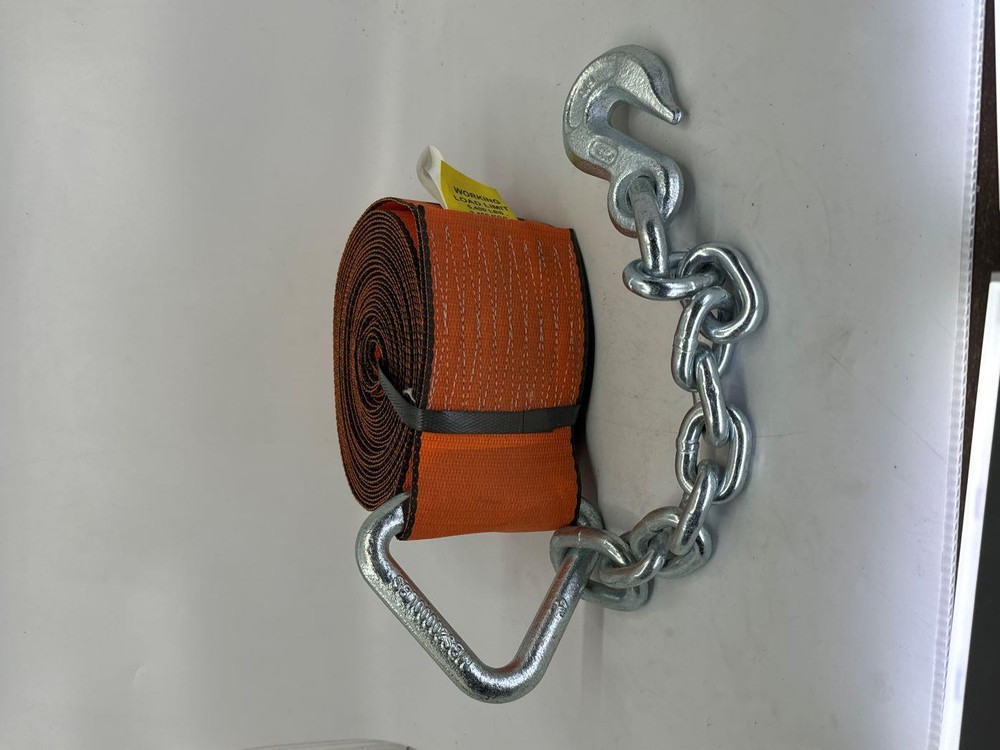 4"X30' Heavy Duty Winch Strap with Chain Hook 4 Pack