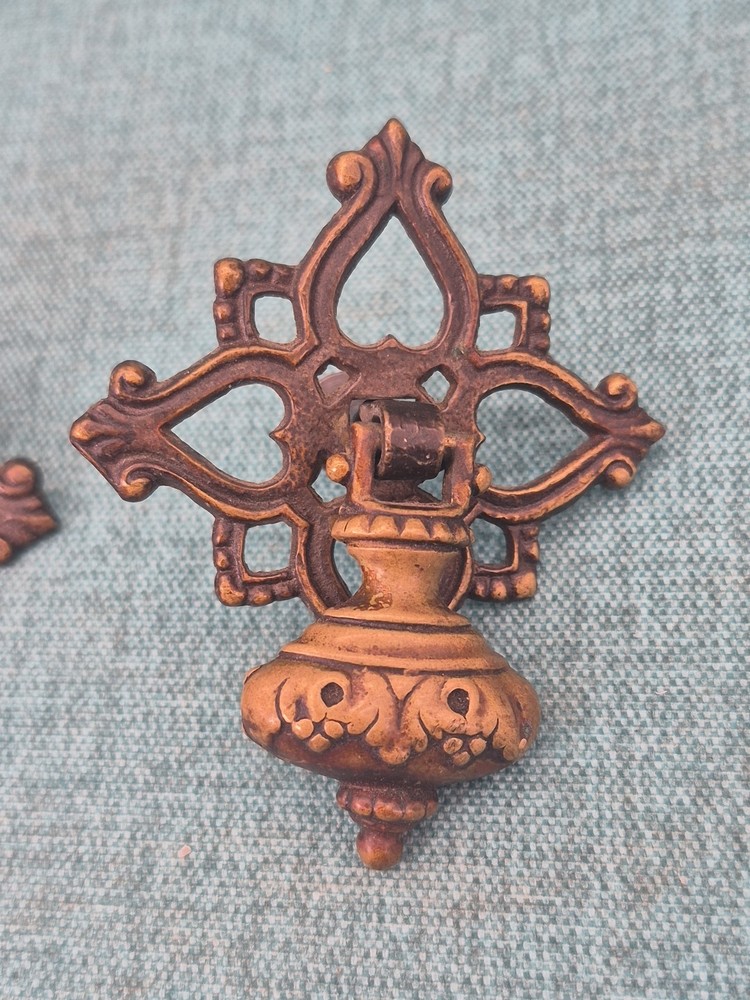 Antique Brass Hanging Drop Pulls Set of 2