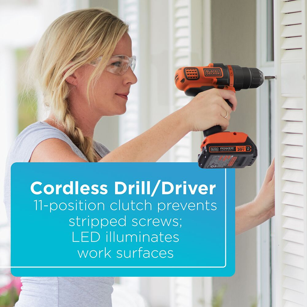 BLACK+DECKER 20V MAX* Power Tool Combo Kit, 4-Tool -BD4KITCDCRL