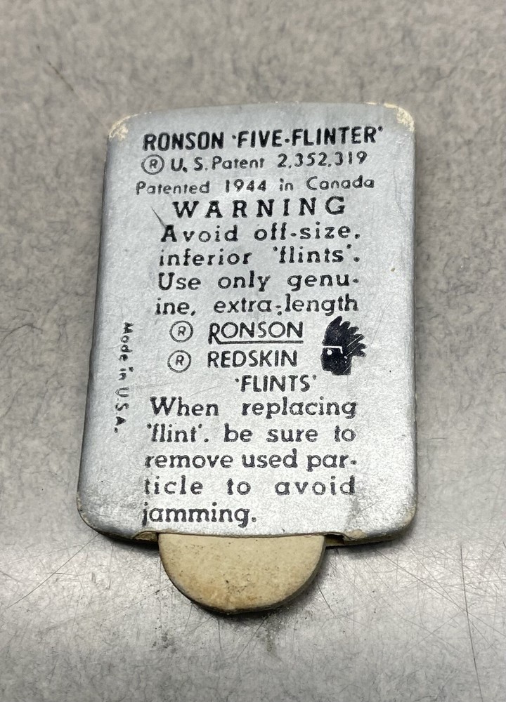 Vintage Ronson Redskin Five-Flinter Package Extra Length Flints Only 1 Left