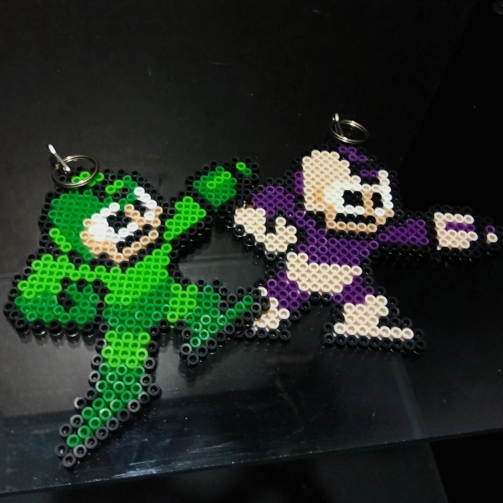 Mega Man Sprite Perler Pixel Art Bead Retro Nes Capcom Keychains