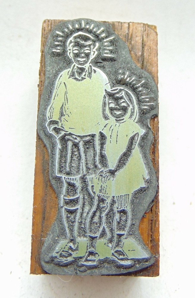 Printing Letterpress Printers Block Dad & Daughter