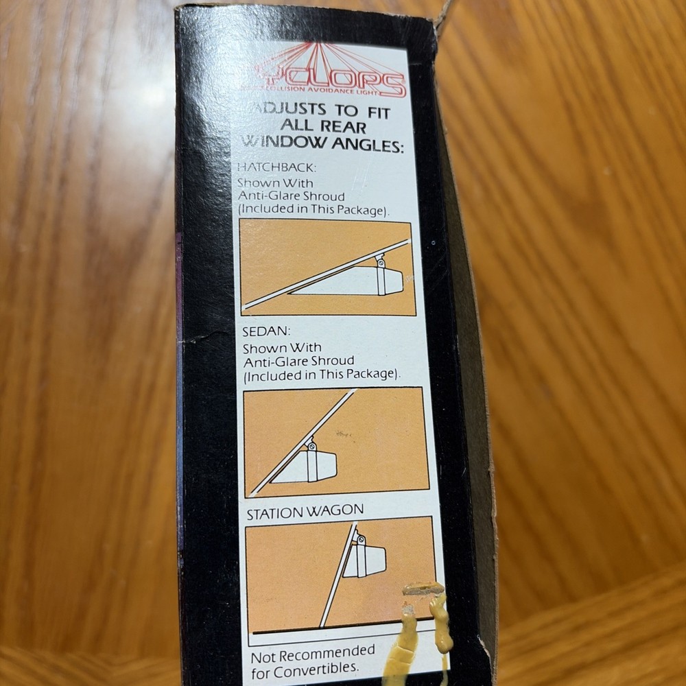 Vintage NOS 3rd Brake Light Rear Window Cyclops Collision Avoidance #6100