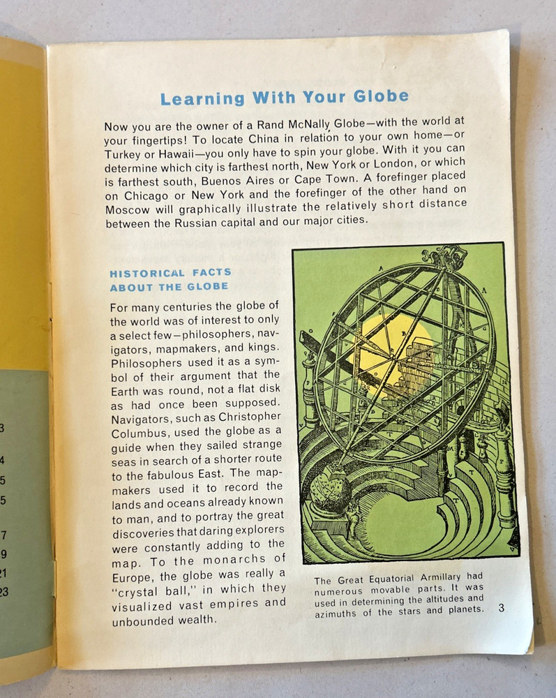 Rand McNally ~ Globe Handbook ~ 1964