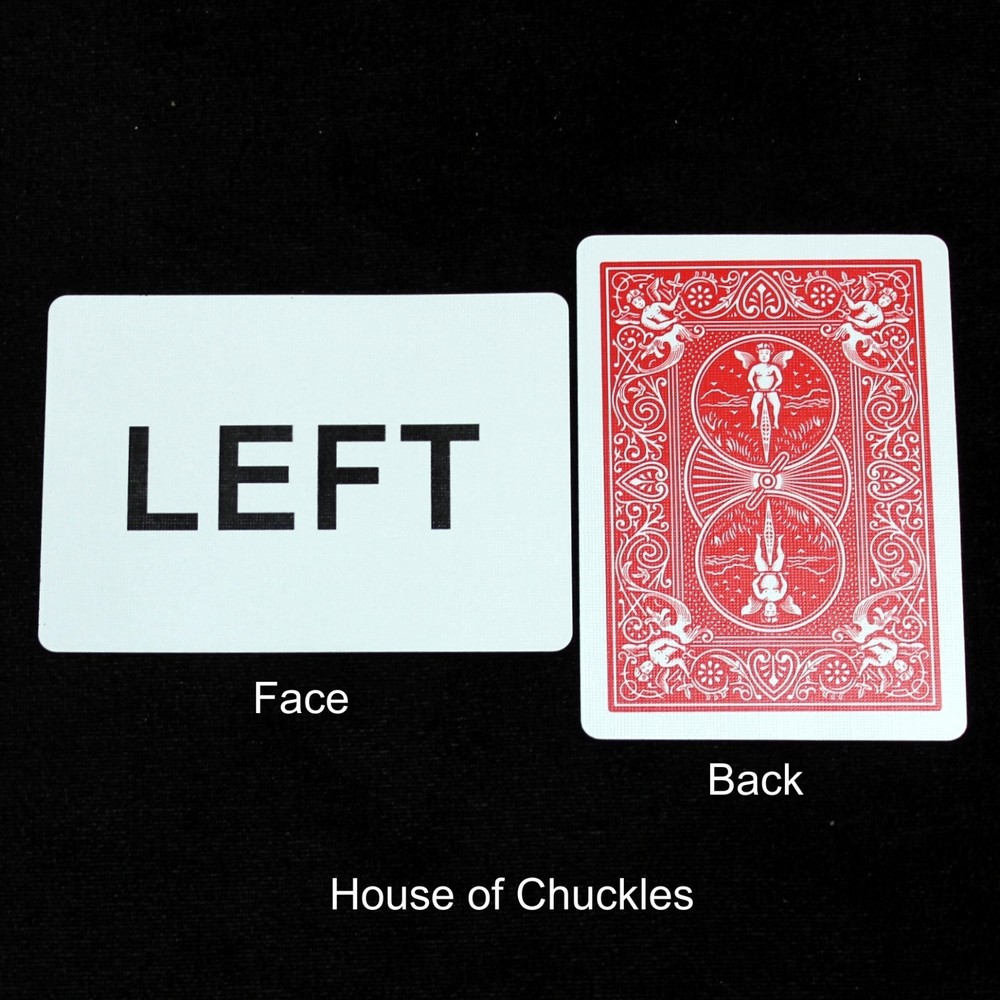 Left, Bicycle Printed Gaff Card, Red