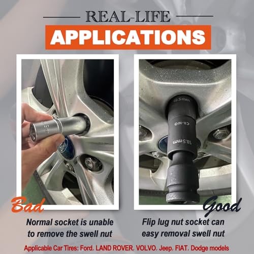 2-1 Double Ended Damaged Wheel Nut Socket 1/2-Inch Multiple Sizes (17-27.5 mm)