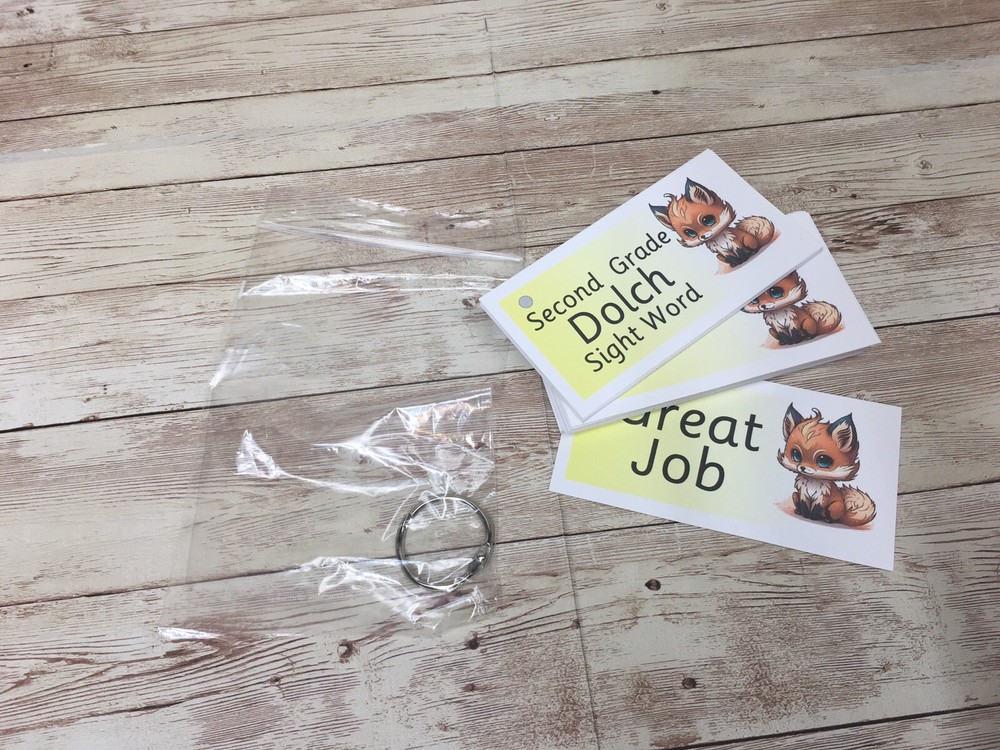 Literacy Learning Resource Dolch Second Grade Sight Word and Ring - 46 words