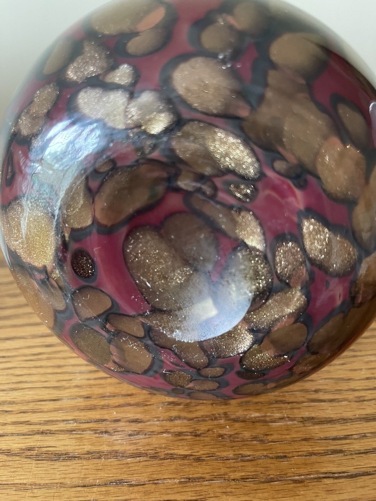 Vase Ruby And Gold Sparkle Studio Art
