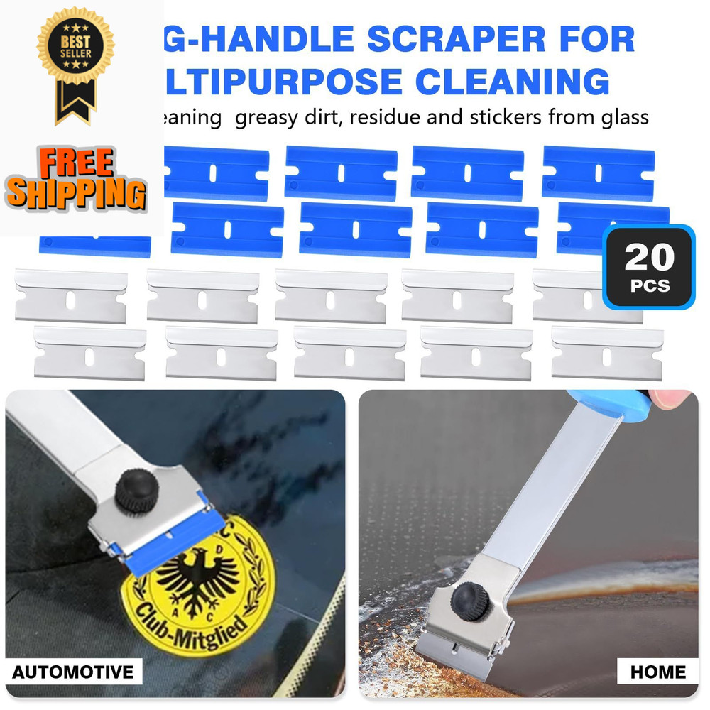 Giramika Razor Blade Scraper Tool with 20 Extra Long Handle