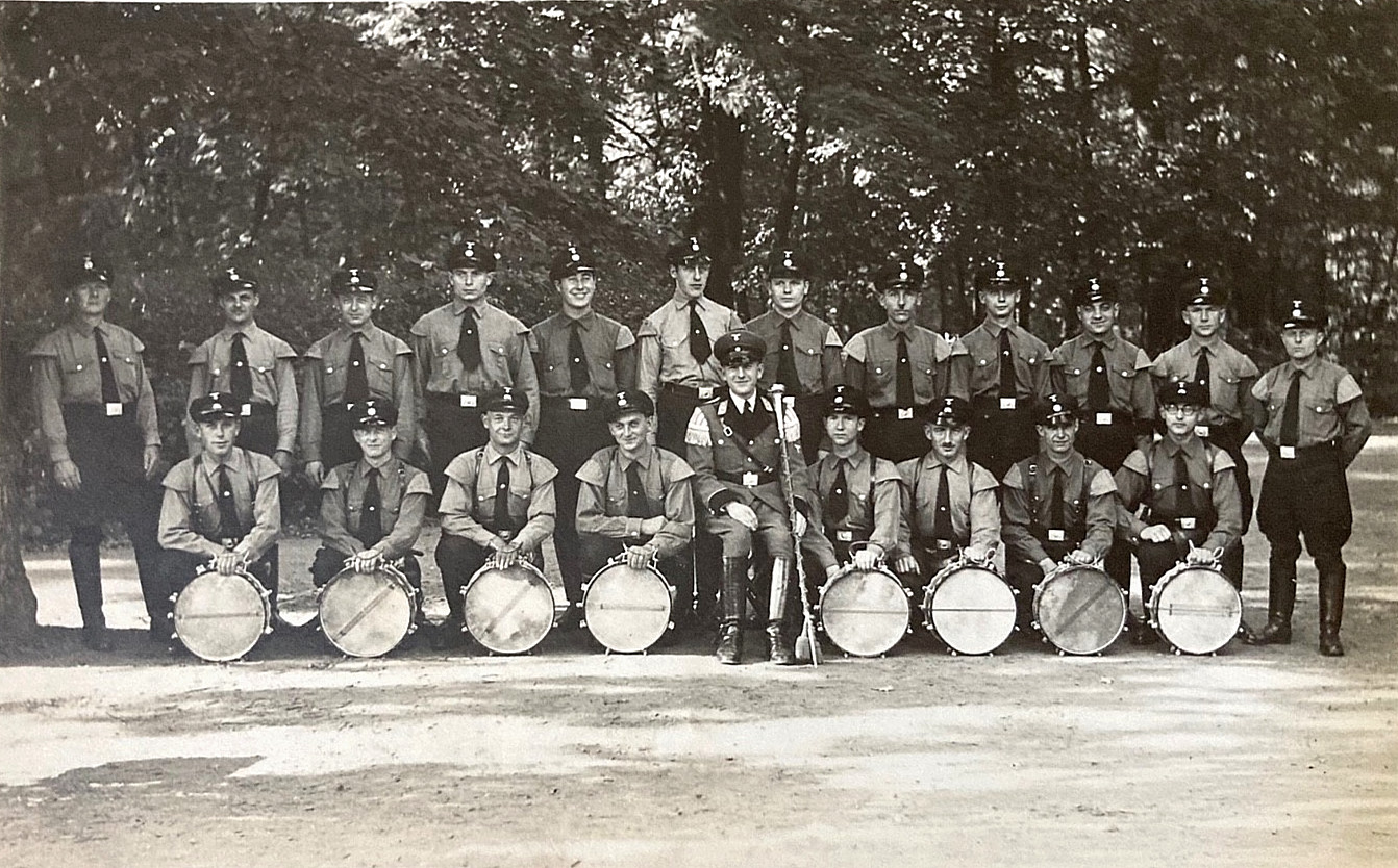 RARE! WW2 GERMAN STATE POLICE MUSIC BAND 1933 PHOTO POSTCARD RPPC