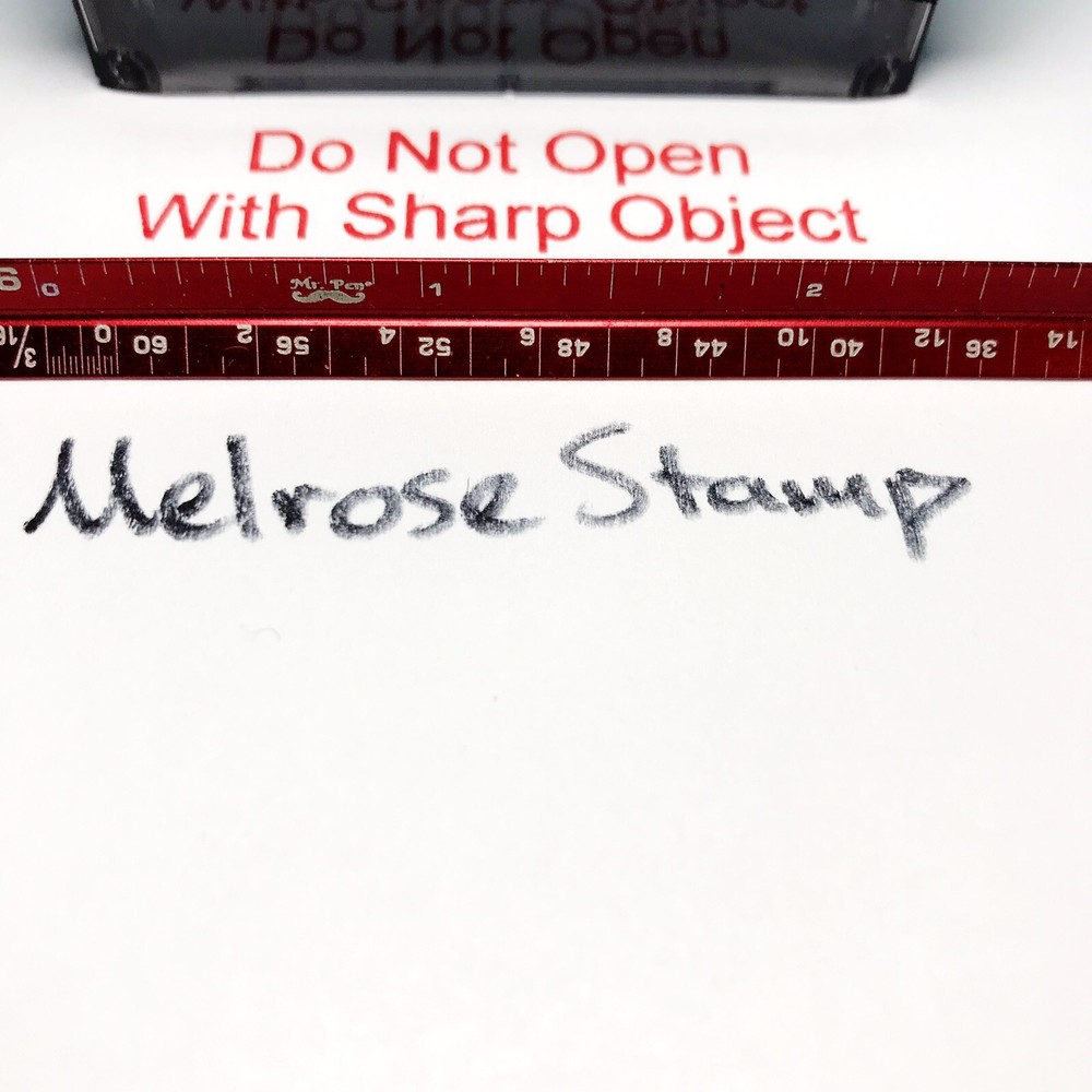 Do Not Open With Sharp Object Rubber Stamp Red Ink Self Inking Ideal 4913