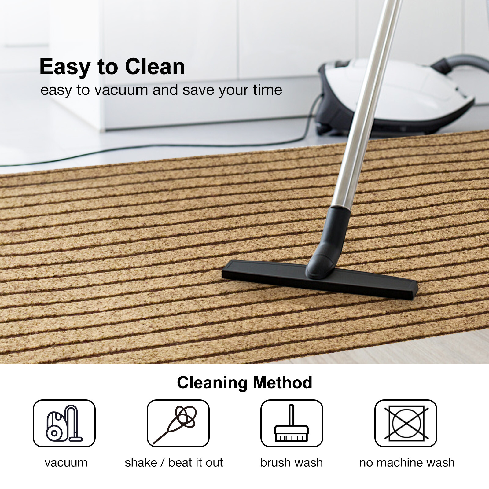 Entryway Runner Rug Indoor Outdoor - Extra Long Hall Rugs Runners Non Slip Brown