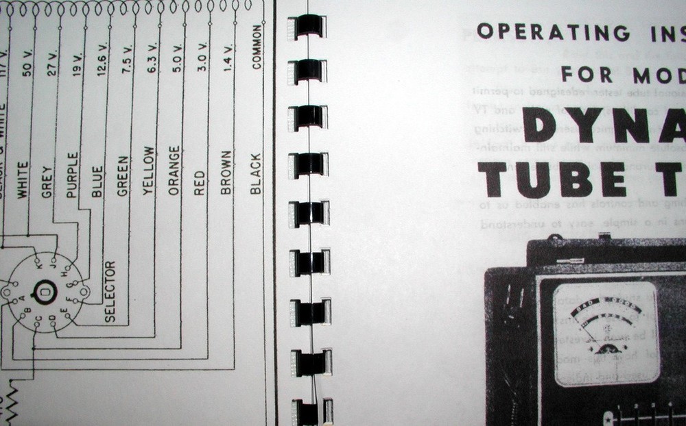 Manual & Test Setup Chart for Superior Instruments Co. SICO Model 85 Tube Tester
