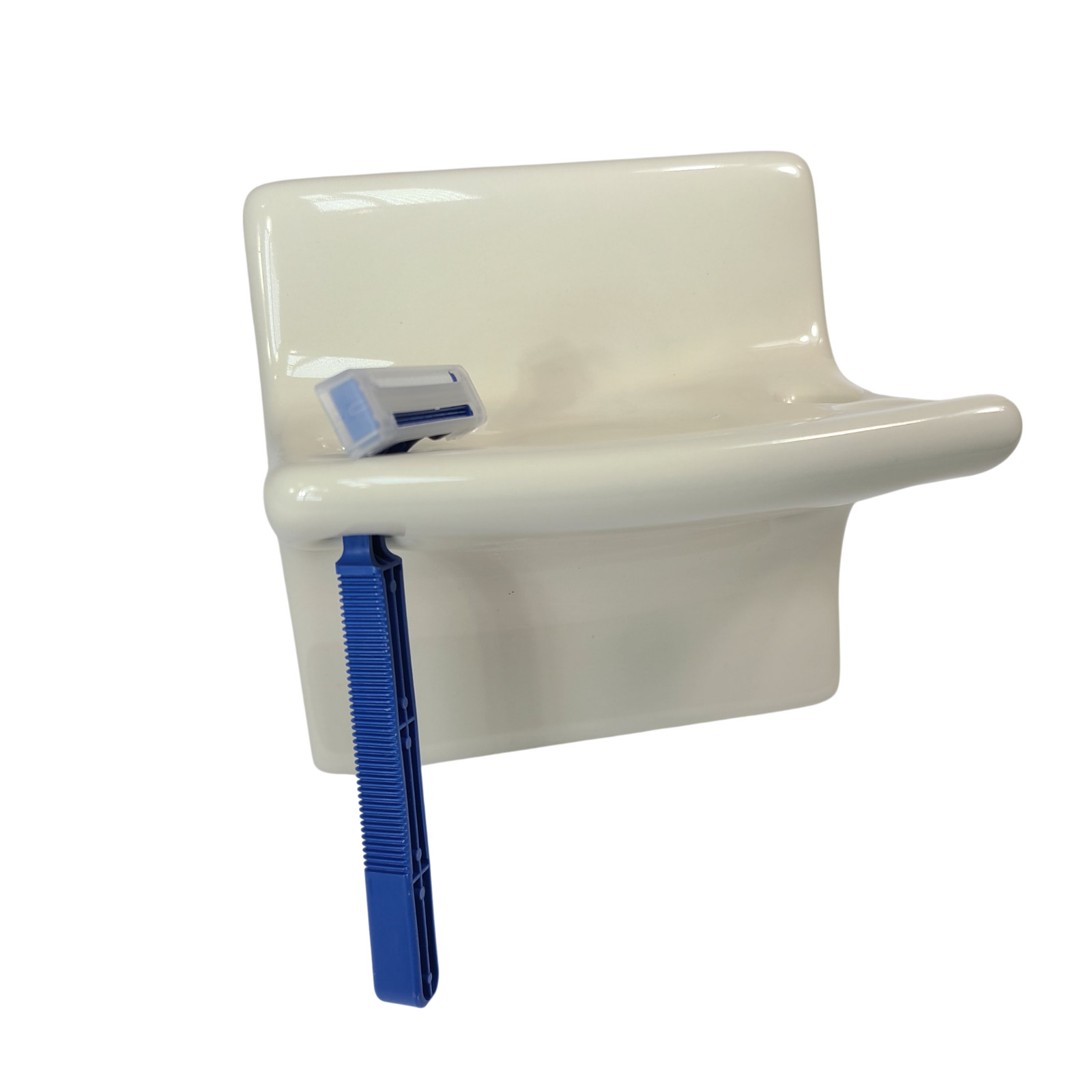 Vintage Beige Bone Almond Ceramic Tile Toothbrush Holder Tumbler Cup Tray Retro