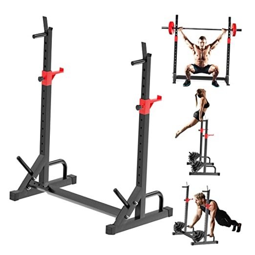 FONBEAR Adjustable Squat Rack, Barbell Rack, Bench Press 550 LBS Max Load